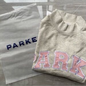 Parke Women's Light Gray Sweatshirt with Pink Accents